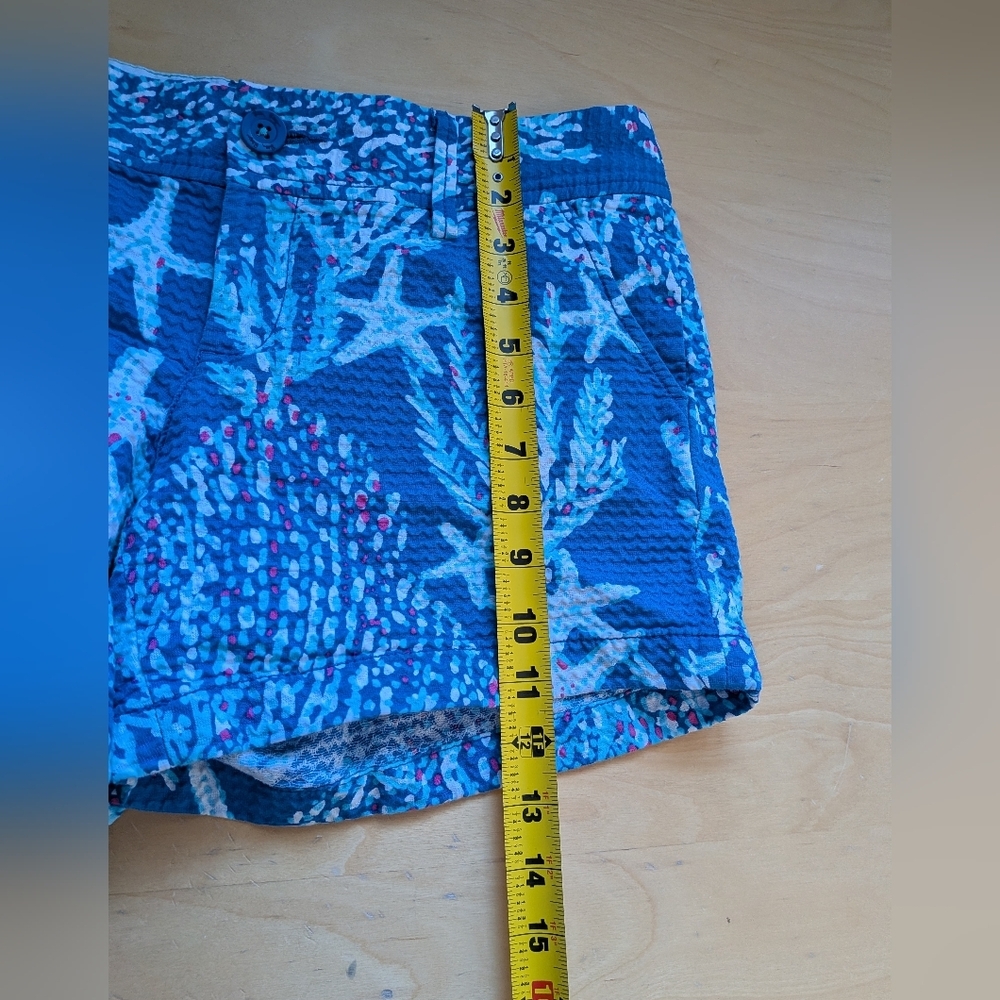 Lilly Pulitzer Callahan Short Brewster Blue Good Reef starfish Size 10 Blue - Picture 12 of 13